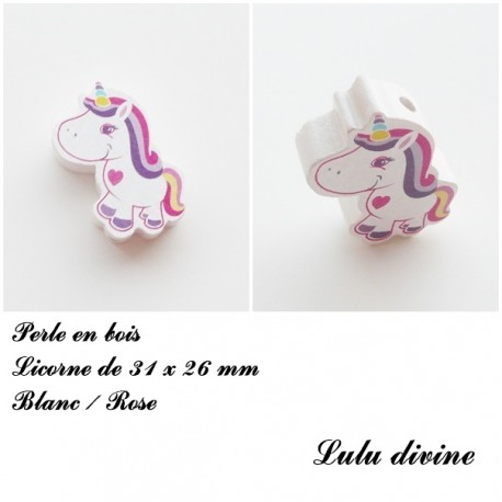 Perle en bois Licorne