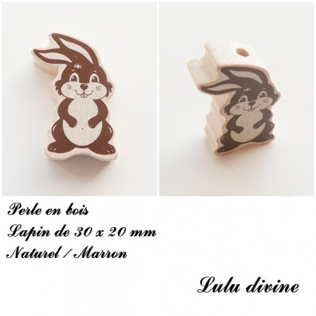 Perle en bois Lapin