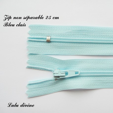 fermeture éclair invisible longueur 25 cm couleur bleu non