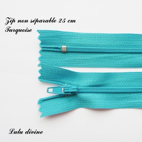 Fermeture éclair simple non séparable de 25 cm : Turquoise