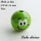 Perle en bois 3D Smiley