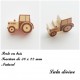 Perle en bois Tracteur