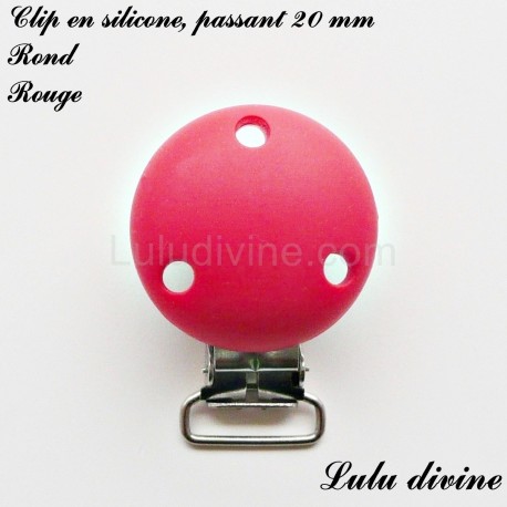 Attache tétine doudou passant de 20 mm : Rouge Clip fleur Pince fleur