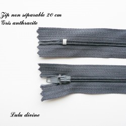 Fermeture éclair 20 cm Gris anthracite