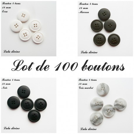 Bouton Rond 18 mm, 100 boutons