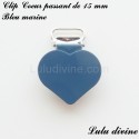 Pince cœur 15 mm Bleu marine